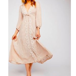 Free people maxi embroided dress